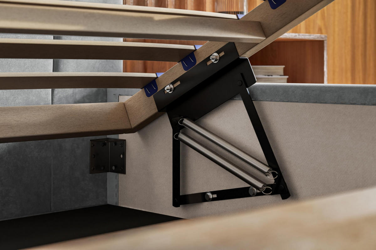 BETT 120x200 - Polsterbett mit Bettkasten und Holzrahmen - Modern Betten - Weicher Jasminstoff - Kollektion Tokio, Schwarz - AlpiMeble - Schwarz, Holz/Kunststoff (120/200cm) - Alpi-Möbel