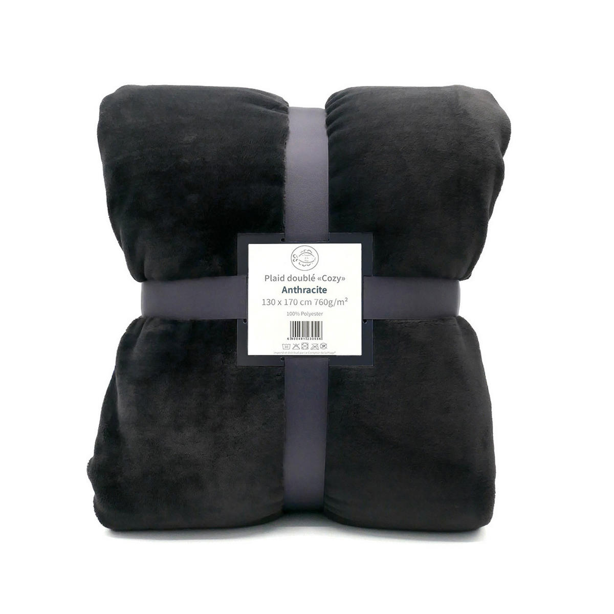 FLEECE-DECKE Cozy 130x170 Anthrazit - Anthrazit, Textil (130/170cm) - LE COMPTOIR DE LA PLAGE