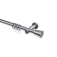 GARDINENSTANGEN-SET Platon Sitra 520 cm (geteilt in 4 x 130 cm), 1-läufig, 20 mm Ø Chrom - Chromfarben, Metall (520cm) - INTERDECO