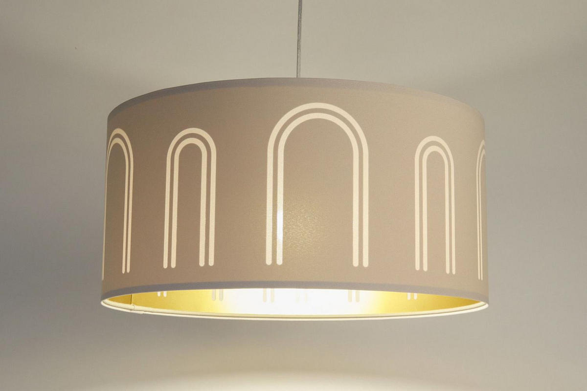 HÄNGELEUCHTE Gold 60/100 cm - Beige/Goldfarben, Kunststoff (30/0.8/100cm) - ONZENO