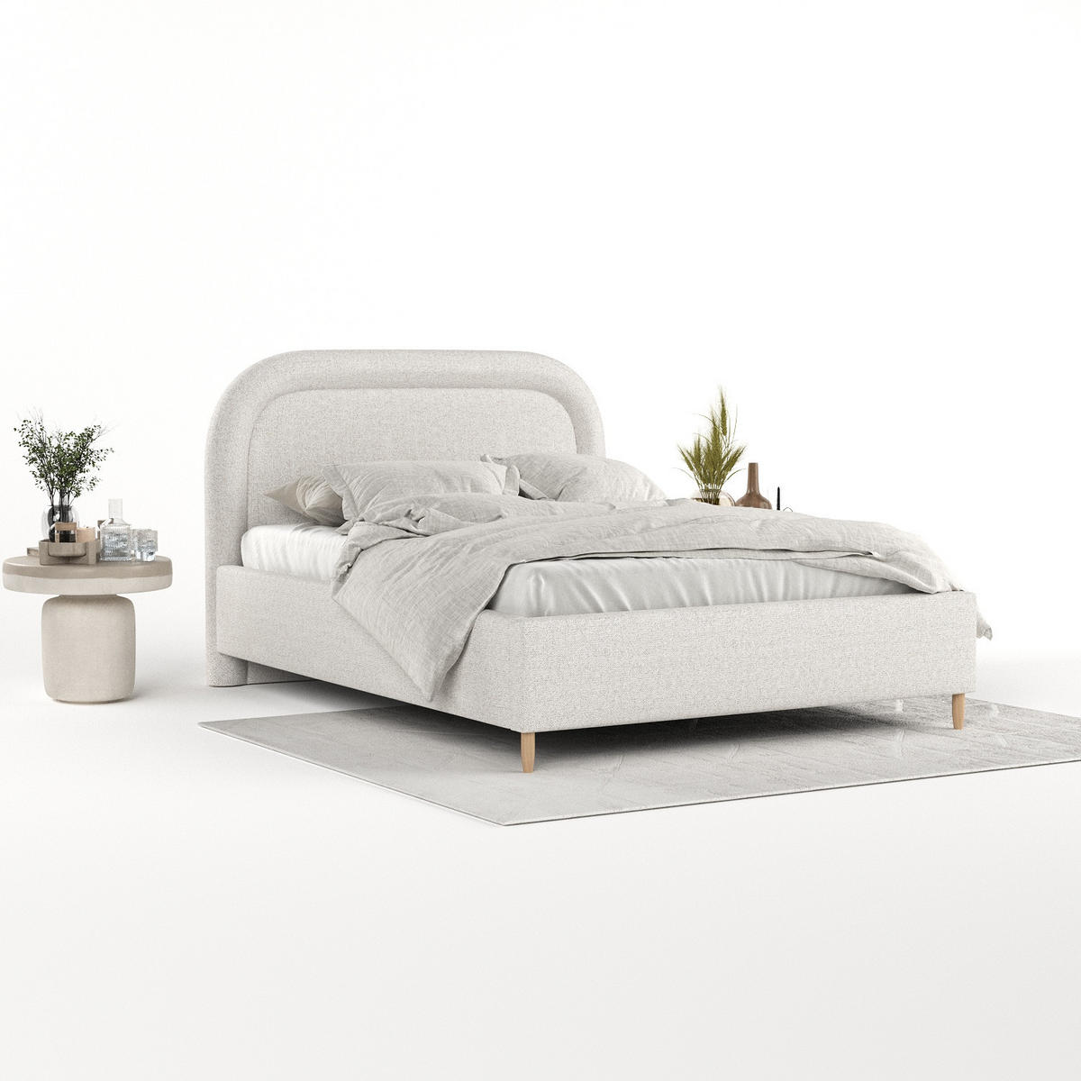 POLSTERBETT Zoya 180/200 cm Hellbeige im Riva Stoff - Beige/Naturfarben, Holz/Holzwerkstoff (180/200cm) - AltaBeds