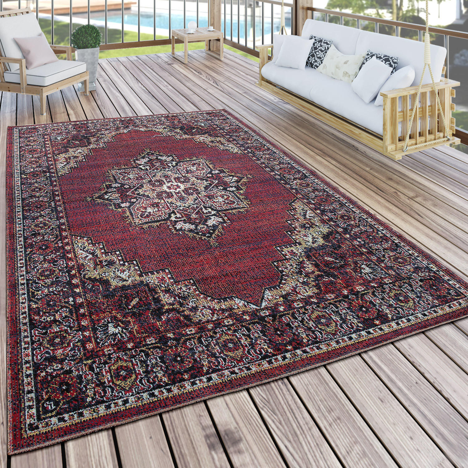OUTDOORTEPPICH 200/280 cm Artigo 407 - Rot, Textil (200/280cm) - Paco Home