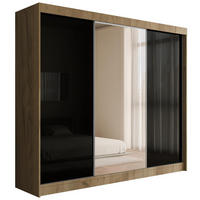 KLEIDERSCHRANK VESLI - 250 cm - Braun|Schwarz - Schwarz/Braun, Holzwerkstoff (250/215/61cm) - ALTDECOR