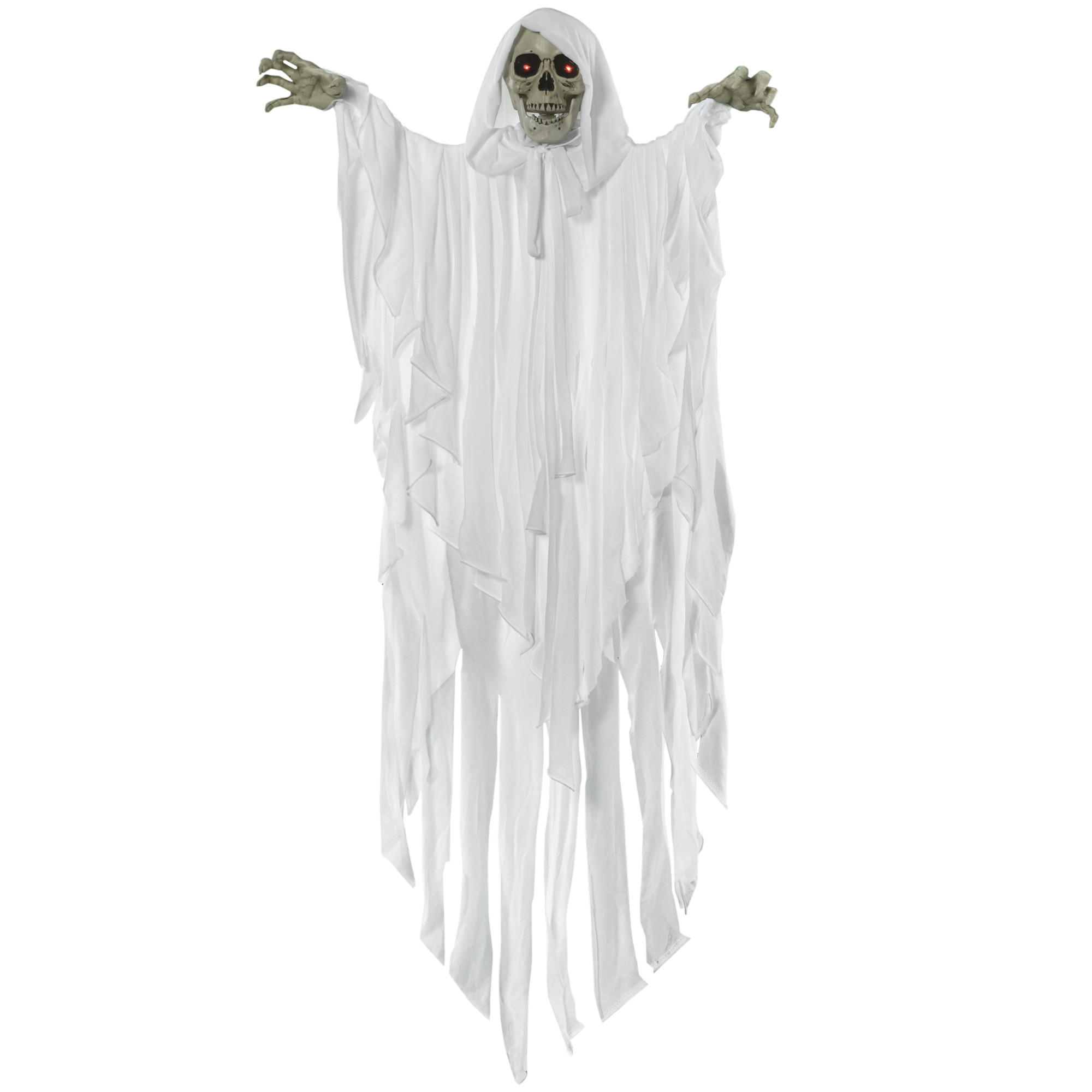 153 cm Halloween Deko Horror Halloween Hängend Deko Geist Augenglühen Weiß - Weiß, Kunststoff (19/153/91cm) - Outsunny