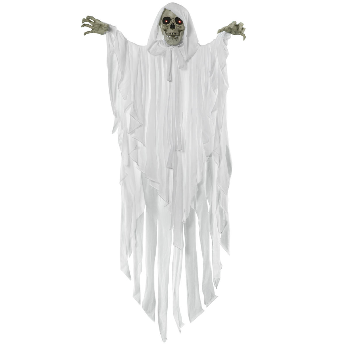 HALLOWEEN HORROR-CLOWN, Weiß, Polyester(100%), PE, PE-Schaumstoff, Eisen - Weiß, Kunststoff (19/153/91cm) - Outsunny