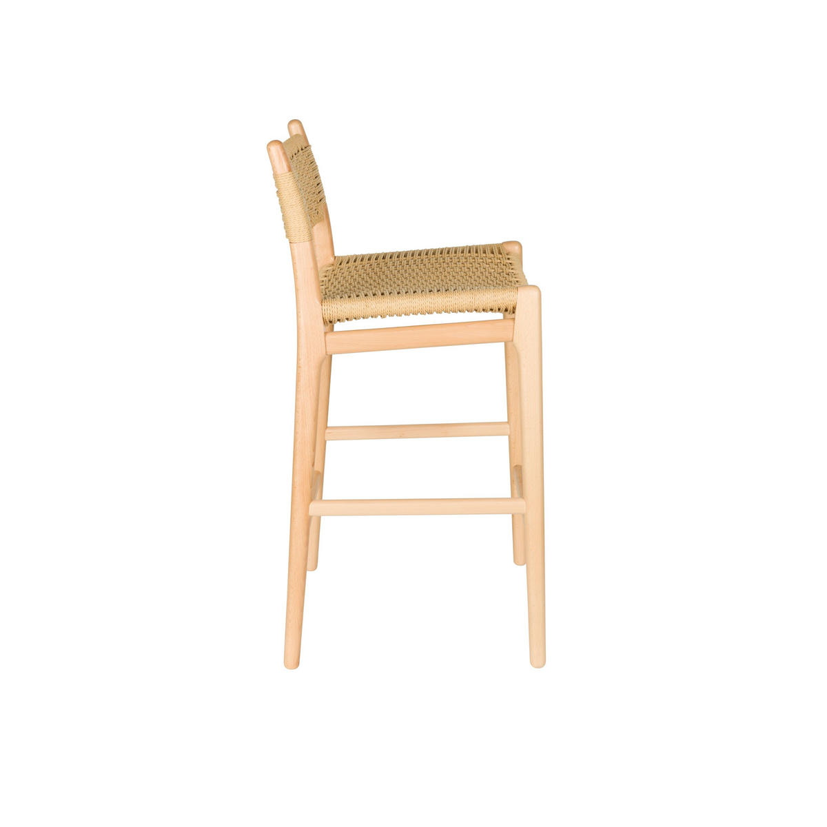 BARHOCKER Cecile Rückenlehne 67,5 cm Naturel - Beige, Holz (48/95.5/47cm) - Dutchbone