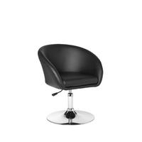 LOUNGESESSEL verstellbare Sitzhöhe mit Trompetenfuß Retro LIFT , Schwarz 62x55x84 cm - Silberfarben/Schwarz, Kunststoff/Textil (62/84/55cm) - KADIMA DESIGN