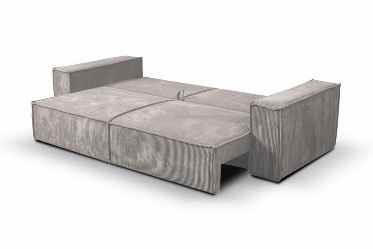 SCHLAFSOFA mit Bettkasten und Cordstoff MONA Beige - Beige, Holzwerkstoff (255/85/105cm) - Compleo24