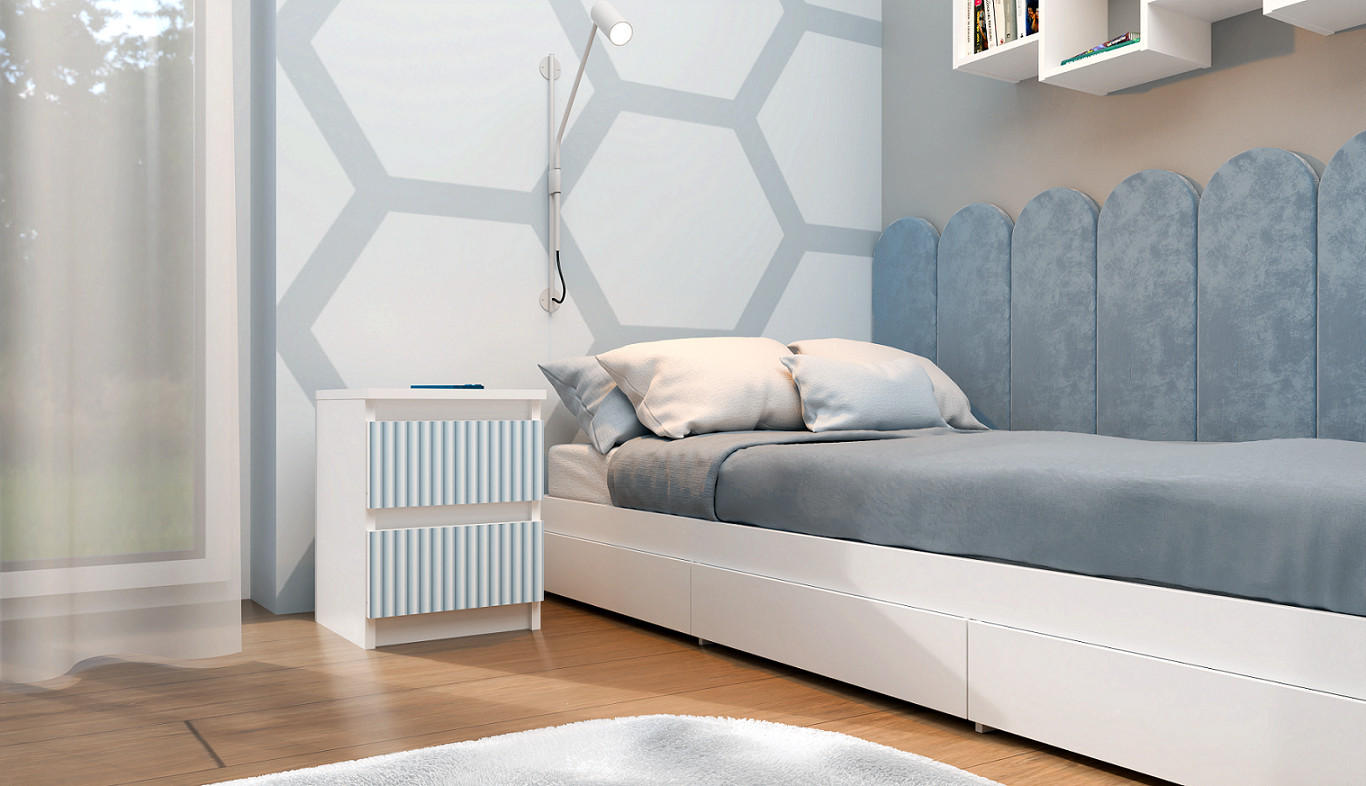 NACHTTISCH MALWA M2 ARTESO - BLAU - Blau, Holzwerkstoff (30/40/30cm) - CDF