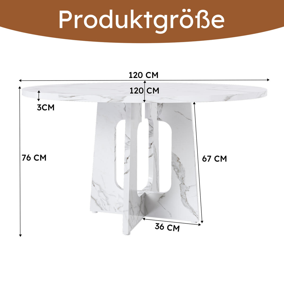 JÍDELNÍ STŮL v bílé barvě s MDF deskou a ořechovou dýhou do jídelny a obývacího pokoje, 120×120×76 cm - bílá, kompozitní dřevo (120/120/76cm) - STILVORA