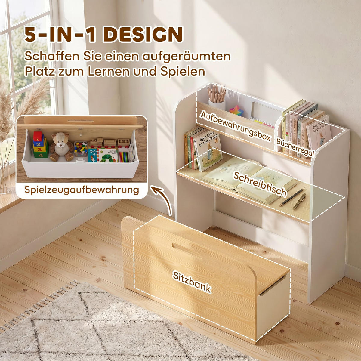 KINDERTISCHGRUPPE Weiß 80.0/29.0/80.0cm - Weiß, Holzwerkstoff (29/80/80cm)