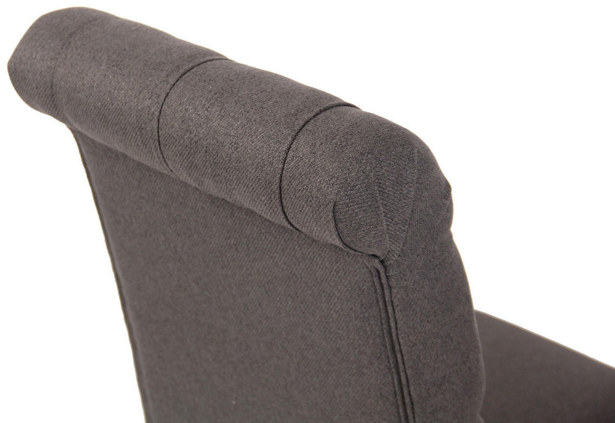 ESSZIMMERSTUHL Lisbon Stoff, Gestell Kautschukholz Braun Dunkelgrau - Dunkelgrau/Braun, Holz/Textil (45/98/63cm) - TPFLiving