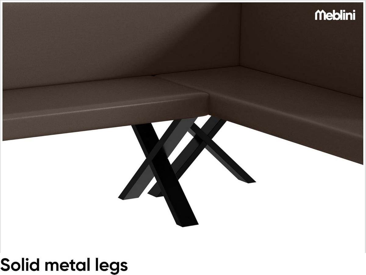 ECKBANK TONI_X - Braun, Leder (142/196cm) - Meblini
