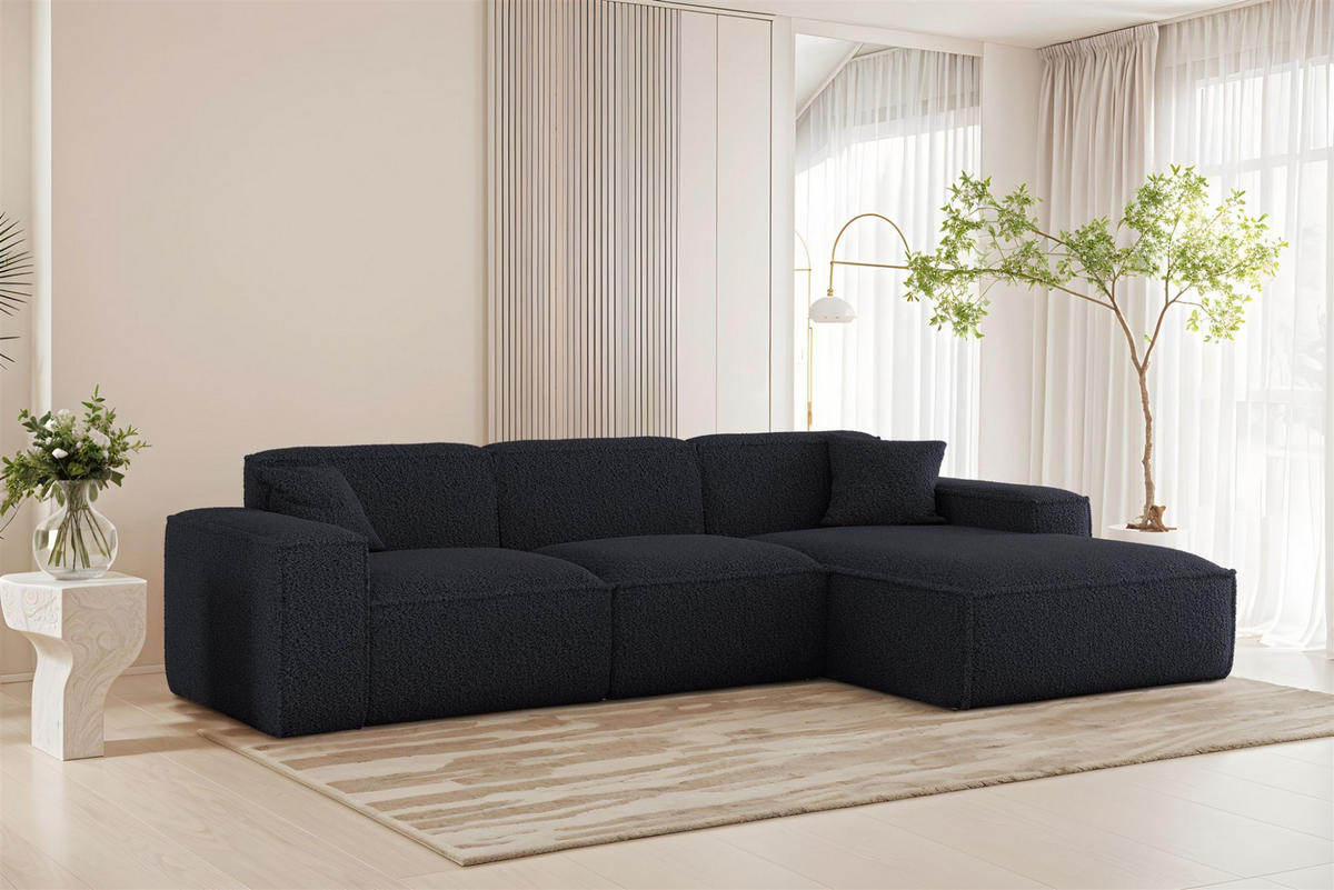 ECKSOFA Celes Premium In Sven - Blau, Holzwerkstoff/Textil (266/165cm) - Fun Möbel
