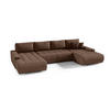 WOHNLANDSCHAFT mit Schlaffunktion Dhaka U, Braun - Dunkelbraun, Textil (185/85/350cm) - Fedve