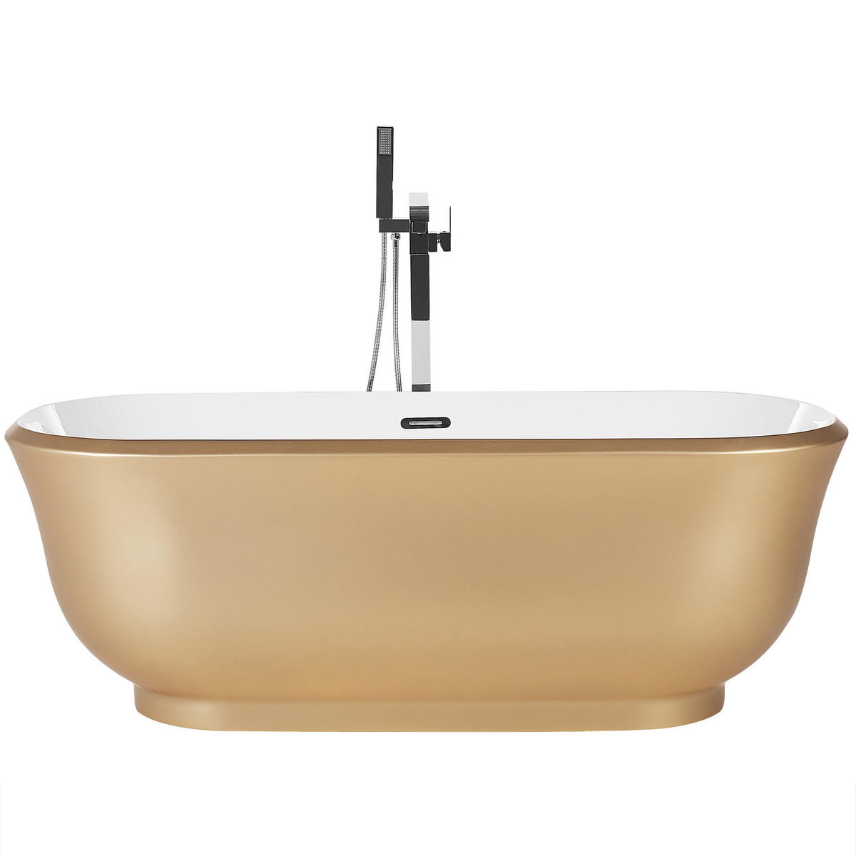 BADEWANNE FREISTEHEND 77x170x61 cm gold Tesoro - Goldfarben, Kunststoff (77/61/170cm) - Beliani