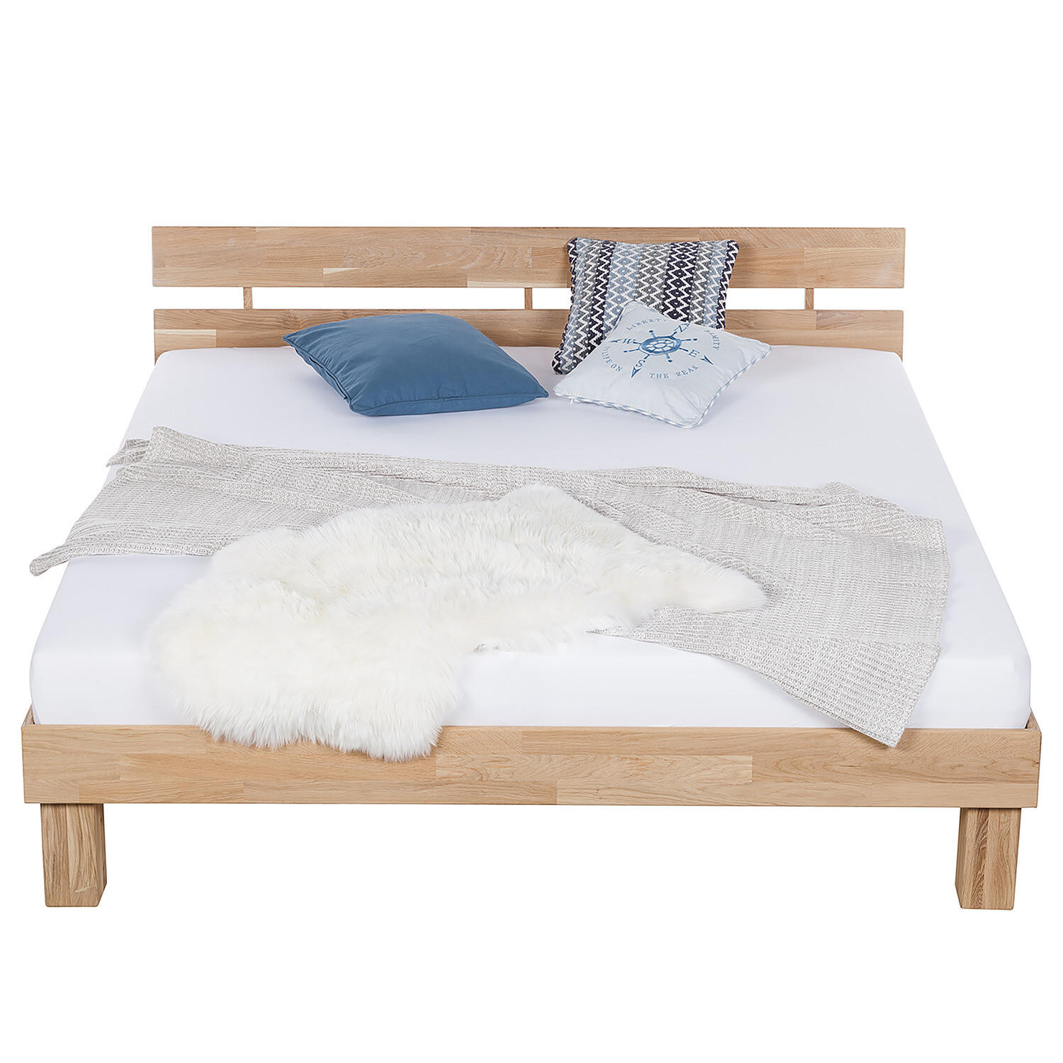 BETT - Massivholz - Eichefarben, Holz (140/200cm) - home24