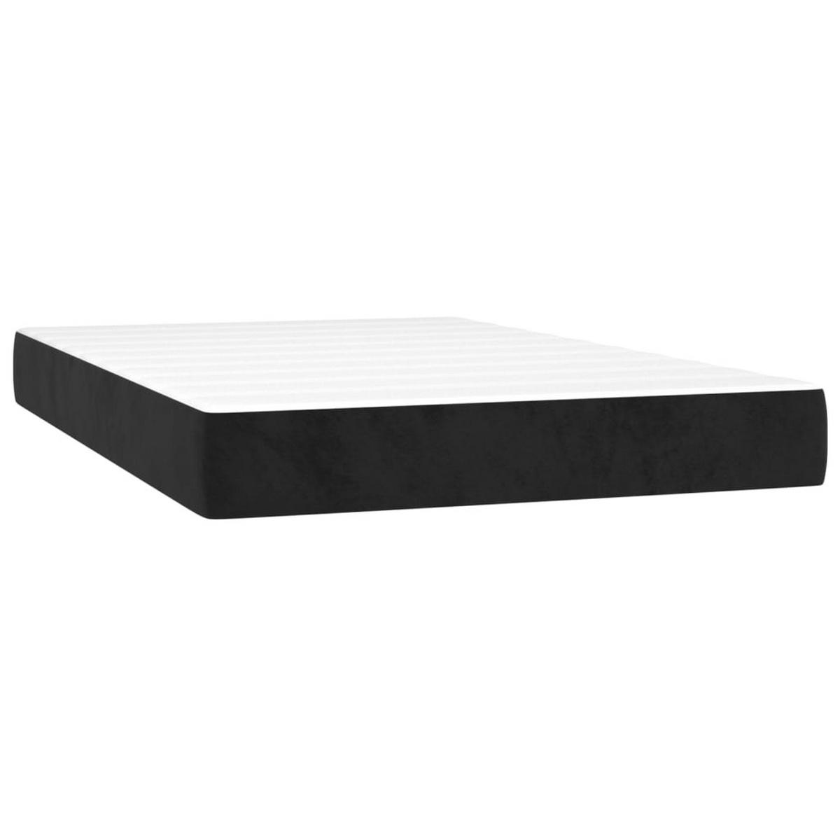 BOXSPRINGBETT MIT MATRATZE SCHWARZ 120X200 CM SAMT - Schwarz, Holz/Textil (120/200cm) - vidaXL