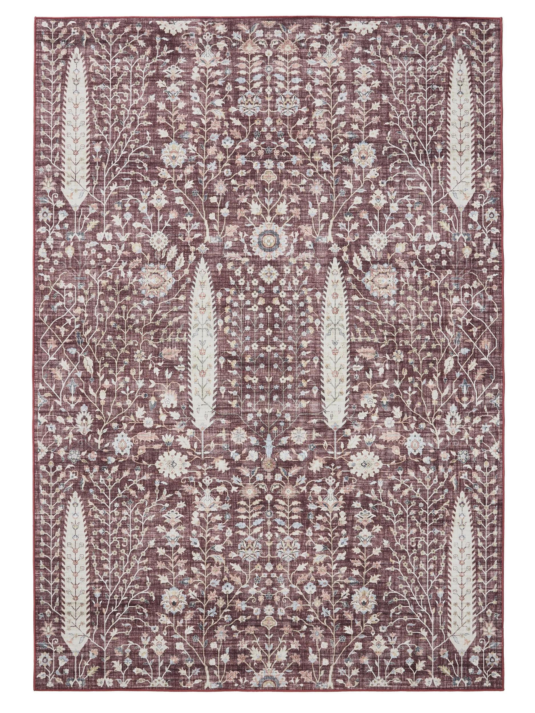 VINTAGE-TEPPICH George waschbar 300x400 cm - Bordeaux, Kunststoff (300/400cm) - benuta