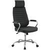 CHEFSESSEL Lederlook Schwarz - Chromfarben/Schwarz, Textil/Metall (60/117/67cm) - CLP