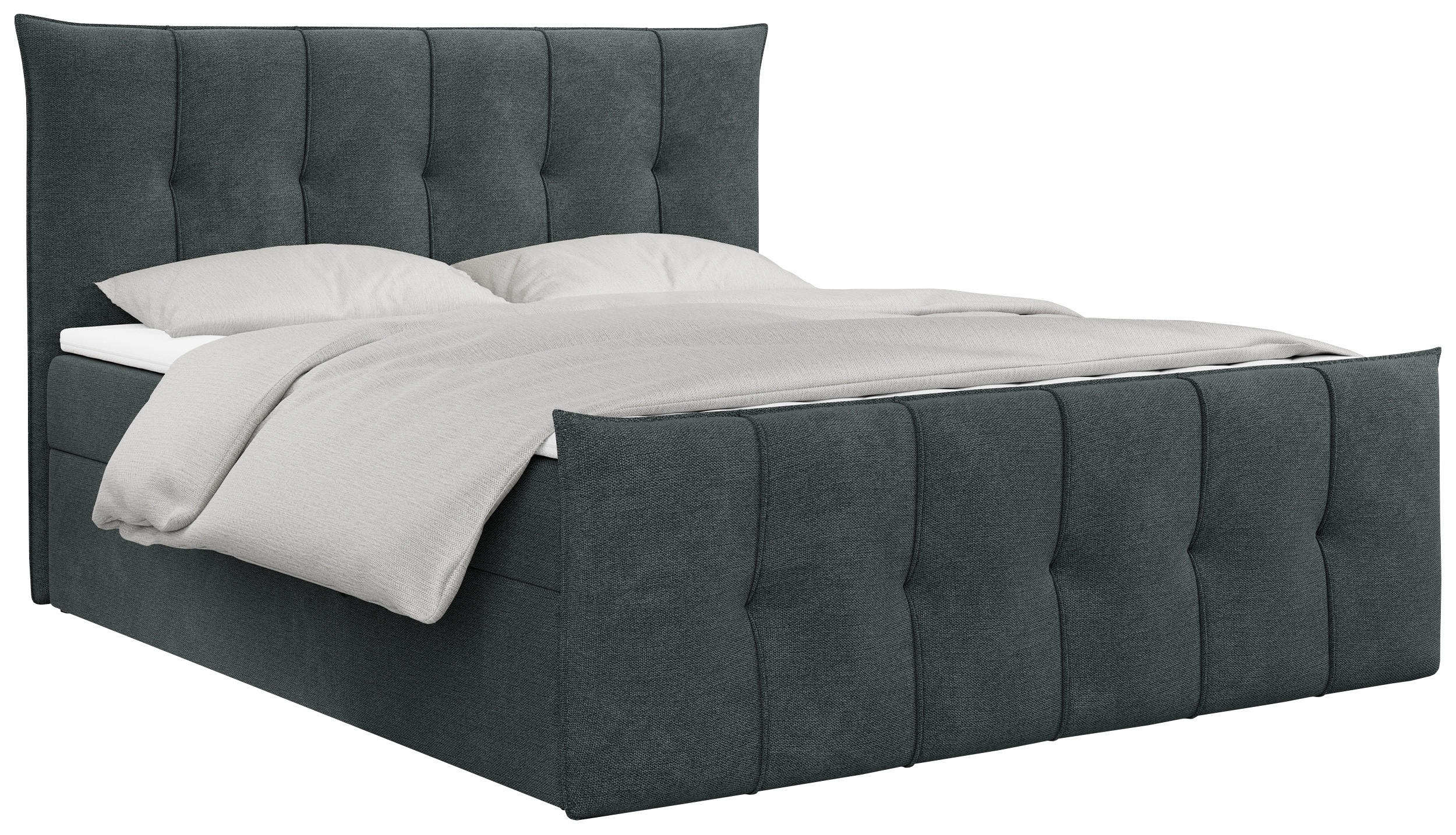 BOXBETT PREMIUM 11 200/200 Dunkelgrau Struktur - H4 - Dunkelgrau, Holz/Textil (200/200cm) - MKS