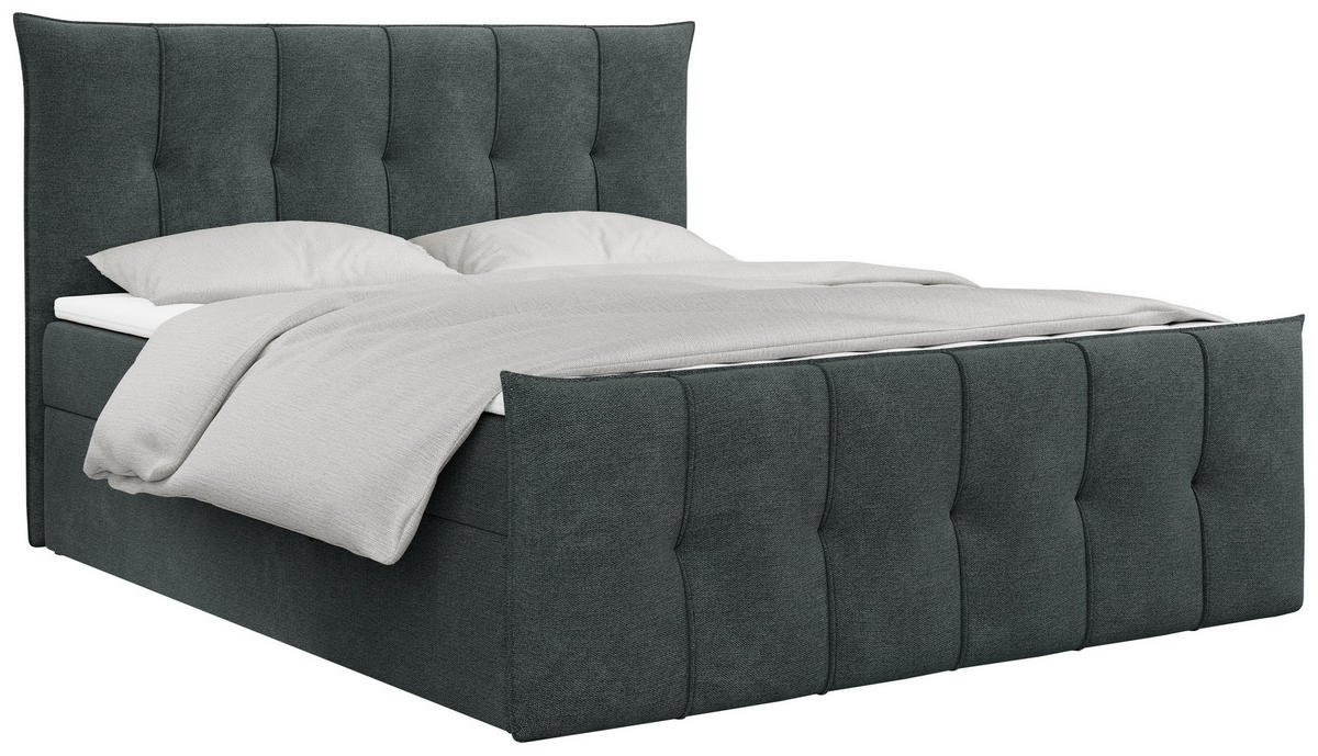 BOXBETT PREMIUM 11 200/200 Dunkelgrau Struktur - H4 - Dunkelgrau, Holz/Textil (200/200cm) - MKS