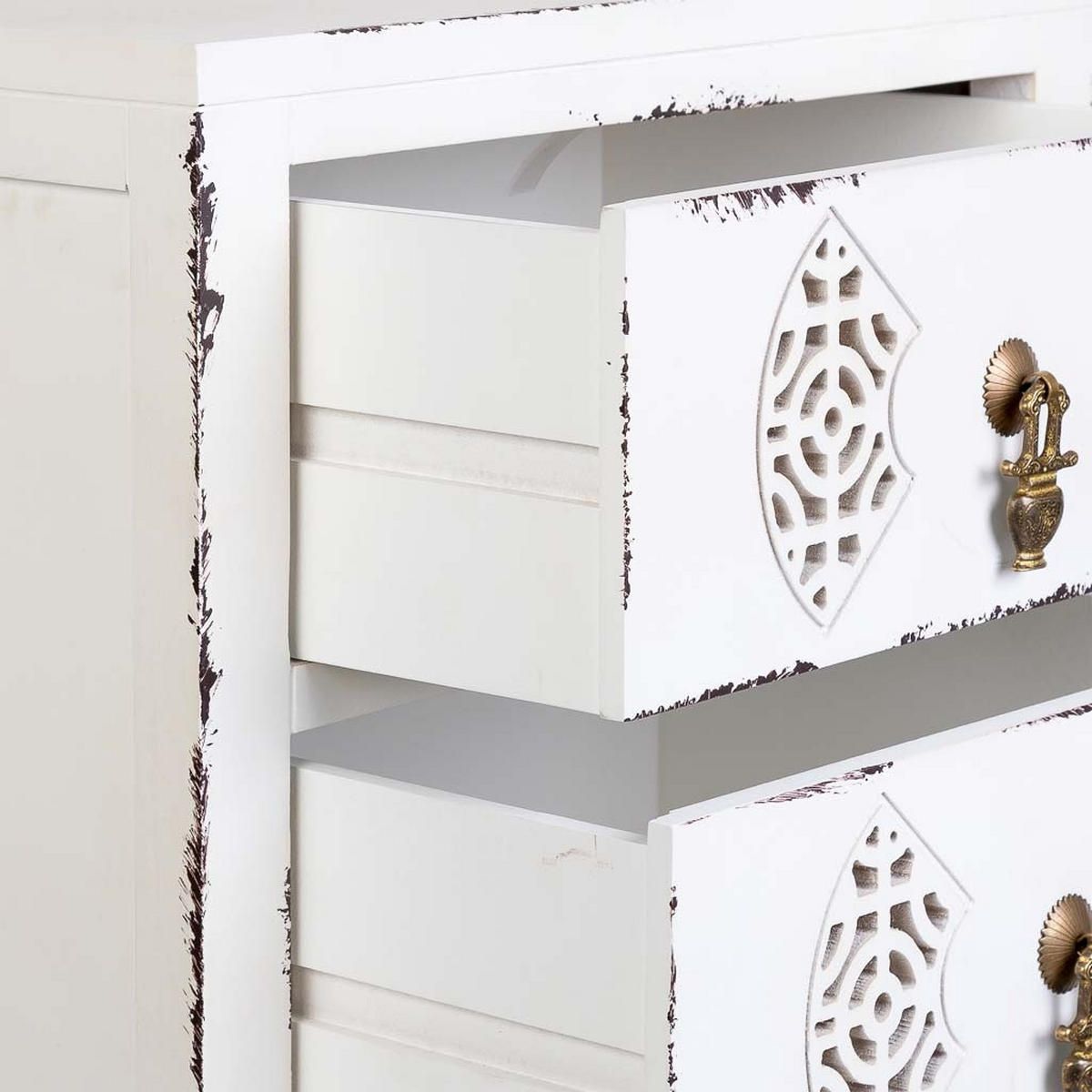 NACHTTISCH aus Holz, weiß, 45x36x70cm - Weiß, Holz (45/70/36cm) - Wanderlust