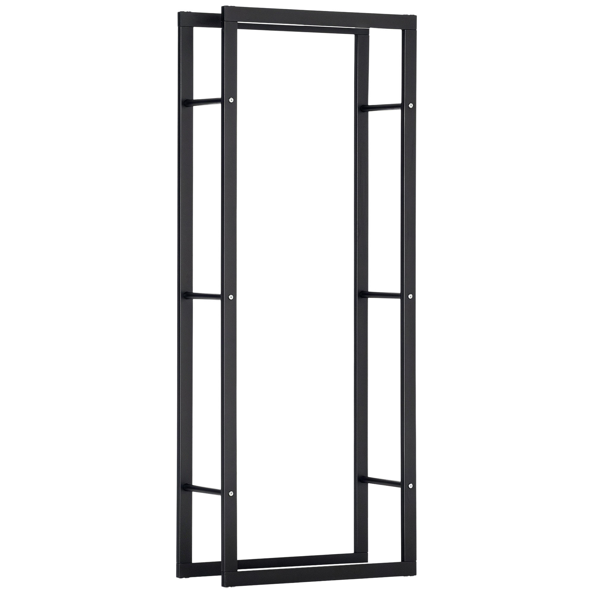 KAMINHOLZREGAL DE-18348 100 kg belastbar, 150 cm hoch Schwarz - Schwarz, Metall (25/150/60cm) - ComfortXL