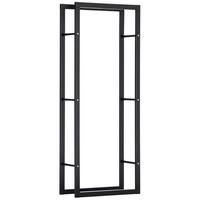KAMINHOLZREGAL DE-18348 100 kg belastbar, 150 cm hoch Schwarz - Schwarz, Metall (25/150/60cm) - ComfortXL