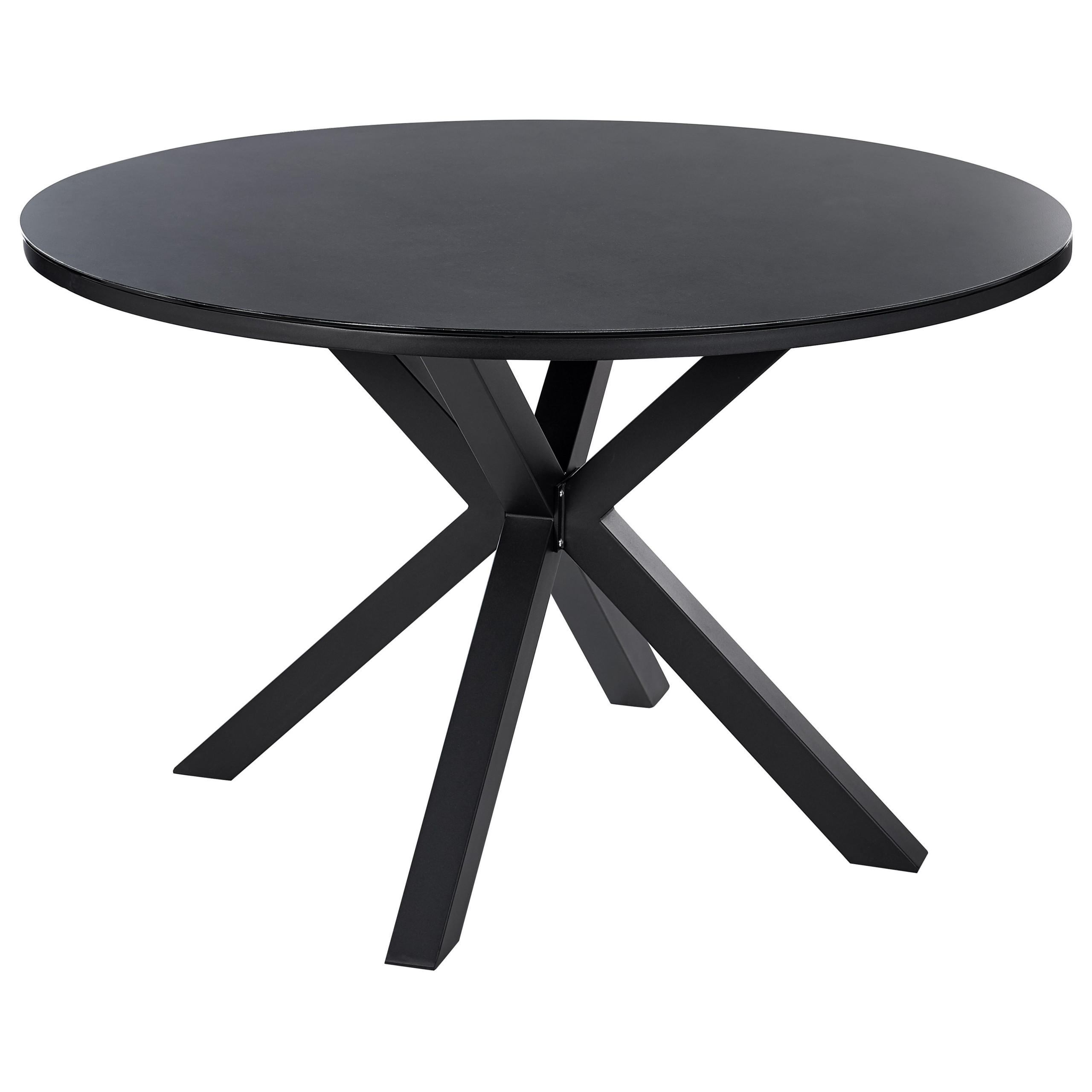 GARTENTISCH Keramik Schwarz Maletto - Schwarz, Metall (120/120/66cm) - Beliani