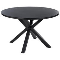 GARTENTISCH Keramik Schwarz Maletto - Schwarz, Metall (120/120/66cm) - Beliani