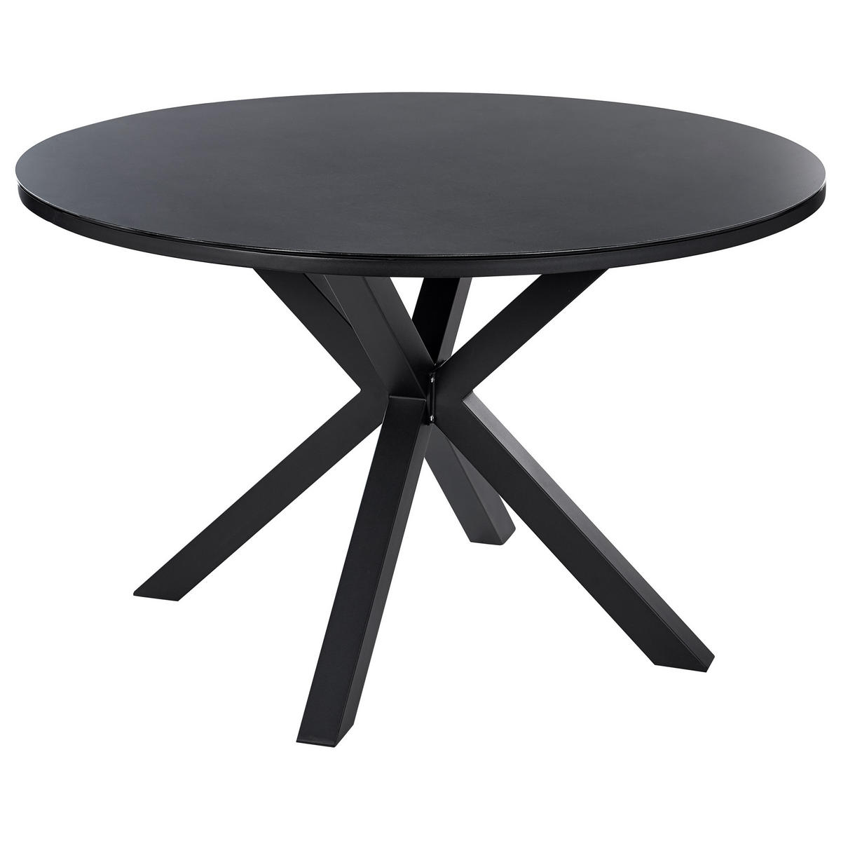 GARTENTISCH Keramik Schwarz Maletto - Schwarz, Metall (120/120/66cm) - Beliani