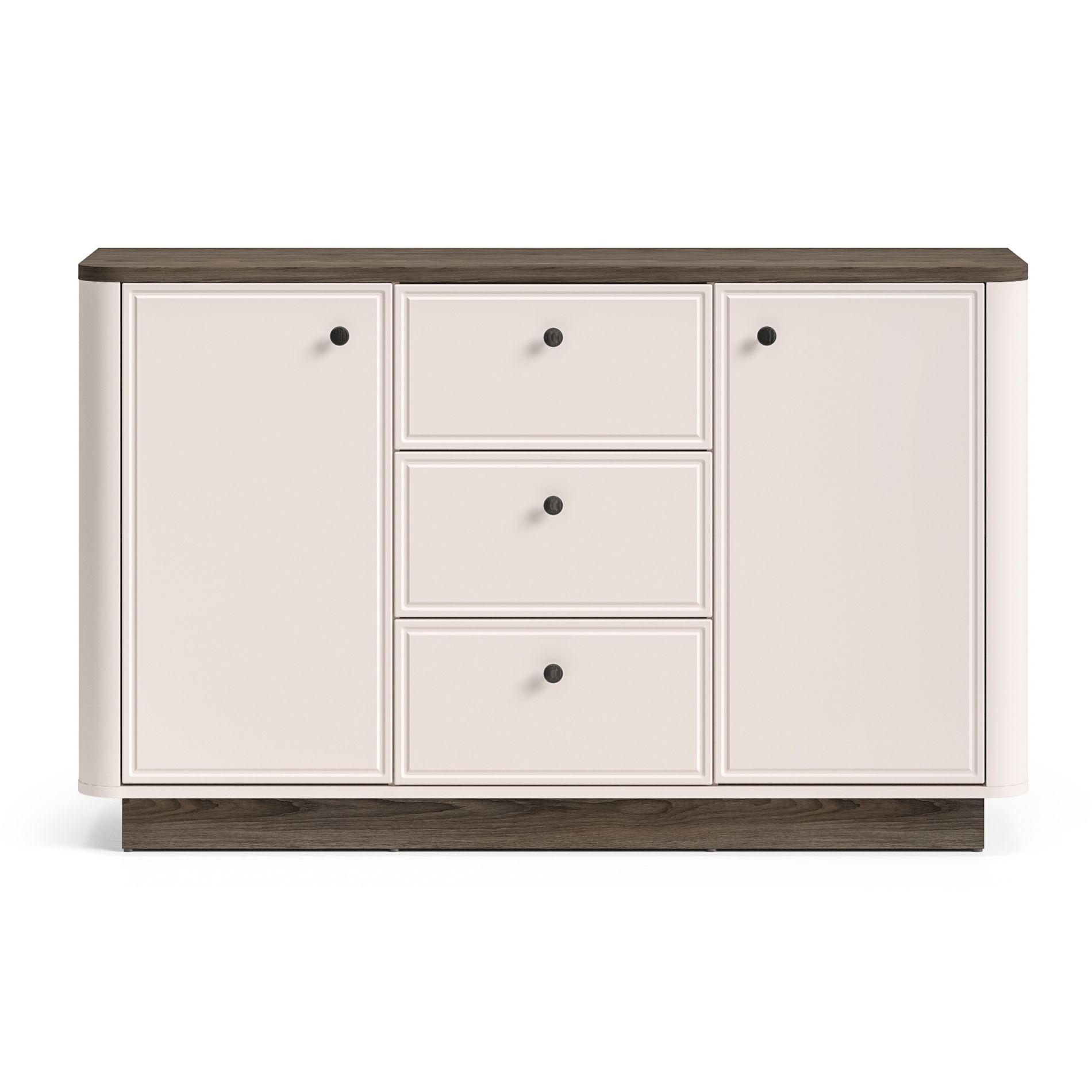 SIDEBOARD Vilavio Kaschmir/Eicheoptik Dunkel 138 cm - Taupe/Dunkelbraun, Holzwerkstoff/Metall (138/85/40cm) - Selsey