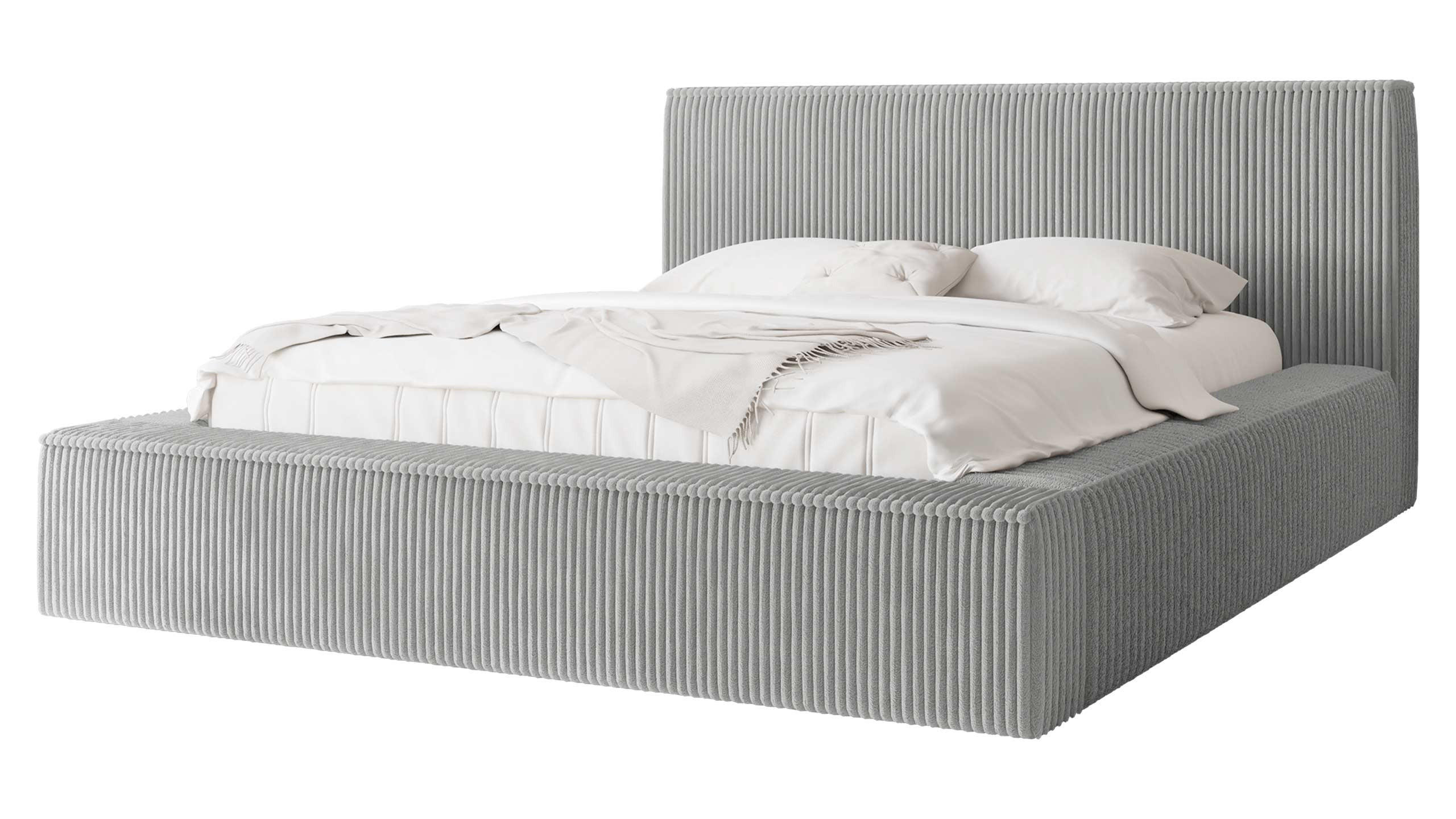 POLSTERBETT Glexi - Hellgrau, Holz/Textil (180/200cm) - MIRJAN24
