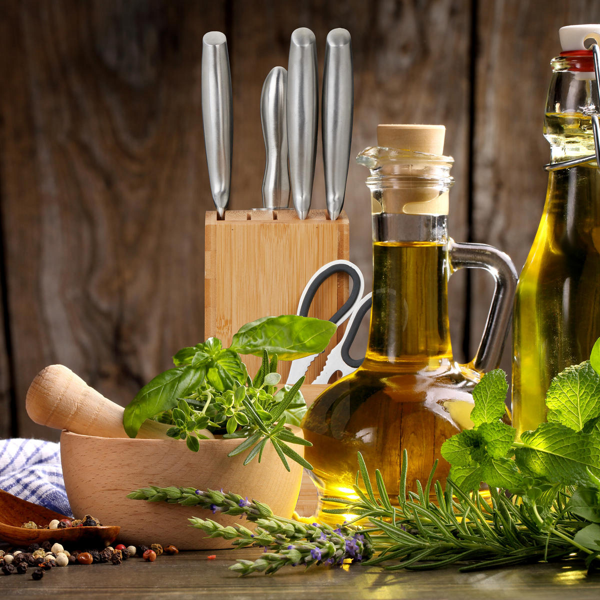 MESSERBLOCK - Hellbraun, Holz (11/21/22cm) - Relaxdays