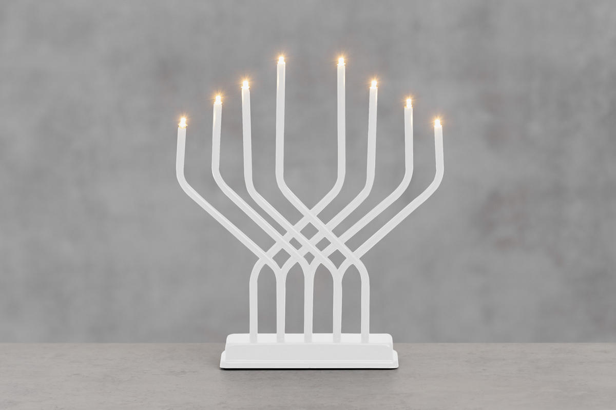 ADVENTSLEUCHTER LED 8 Lichter 32/27 cm - Weiß, Metall (27/32/6.5cm)