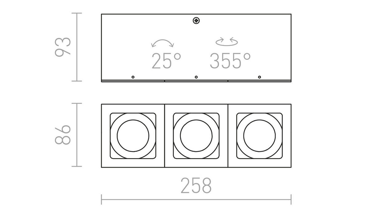 LEUCHTE BERIT III Aluminium - Silberfarben, Metall (30/30/20cm) - Rendl