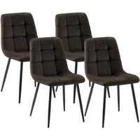 STUHL 4 Samt Braun - Schwarz/Braun, Textil/Metall (45/84/55cm) - CLP