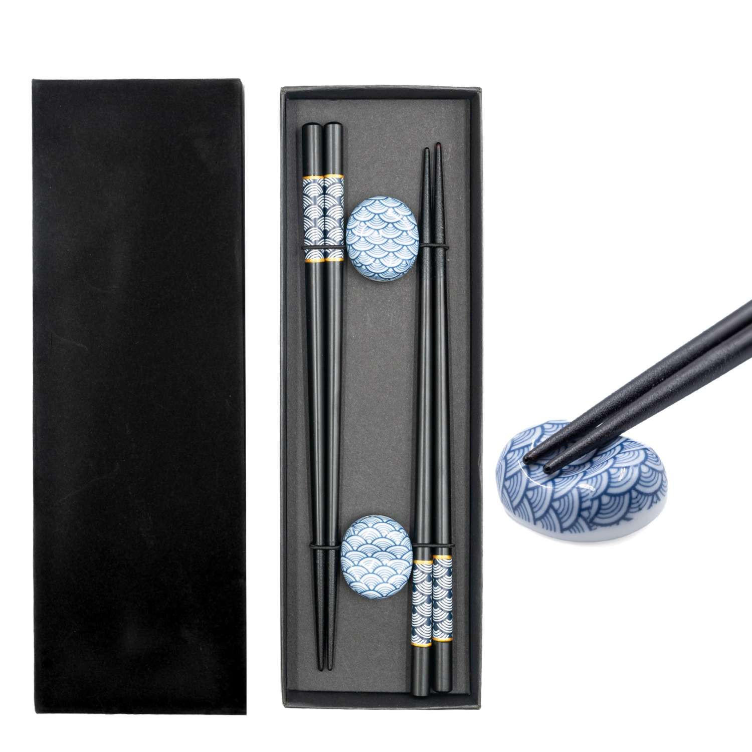 ESSSTÄBCHEN SET - Schwarz, Holz (8.5/2.2/25.8cm) - Intirilife