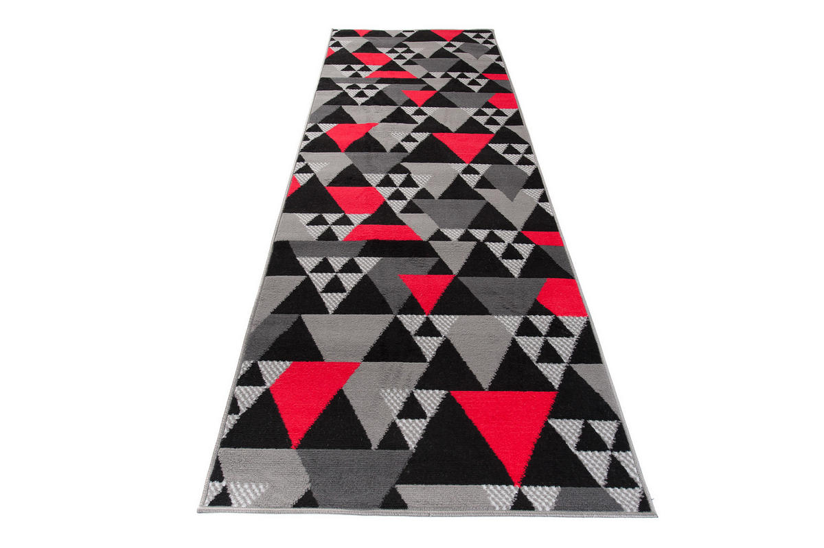 LÄUFER MAYA Grau Rot 70/1200 cm - Rot, Textil (70/1200cm) - Tapiso