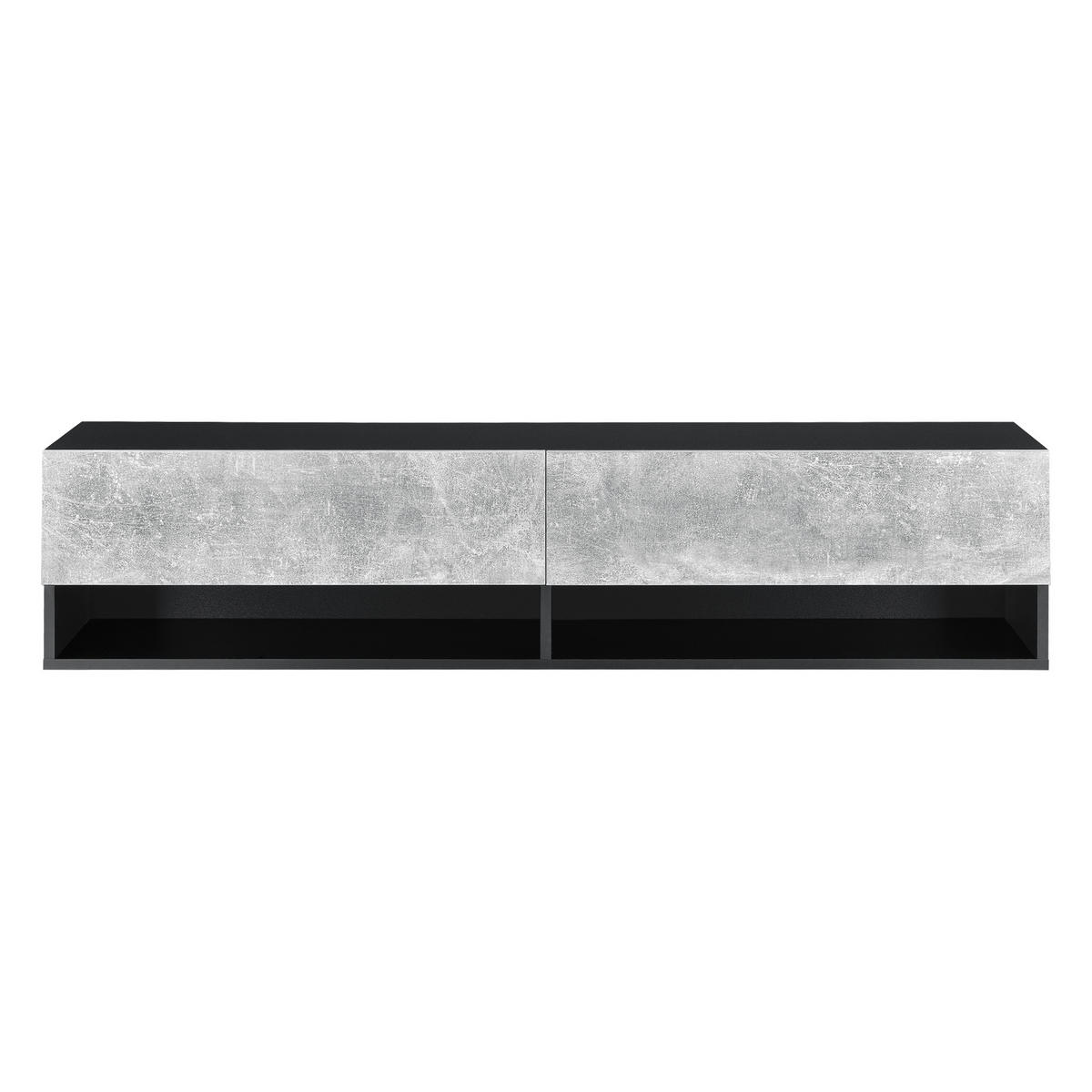 HÄNGELOWBOARD Halmstad - Schwarz/Grau, Holzwerkstoff (140/30/31cm) - [en.casa]