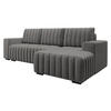 ECKSOFA Hugo, Seite: Rechts - Dunkelbraun/Grau, Holz/Textil (240/140cm)