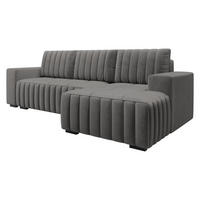 ECKSOFA Hugo, Seite: Rechts - Dunkelbraun/Grau, Holz/Textil (240/140cm)