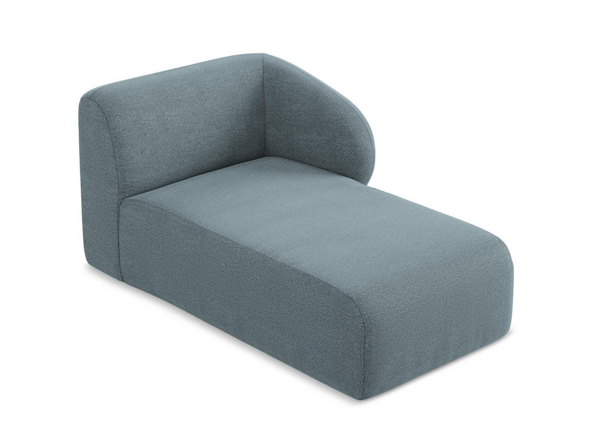 SOFAELEMENT Rechts Bouclé Stoff Blau - Blaugrau/Schwarz, Holzwerkstoff/Kunststoff (91/75/166cm) - Makamii