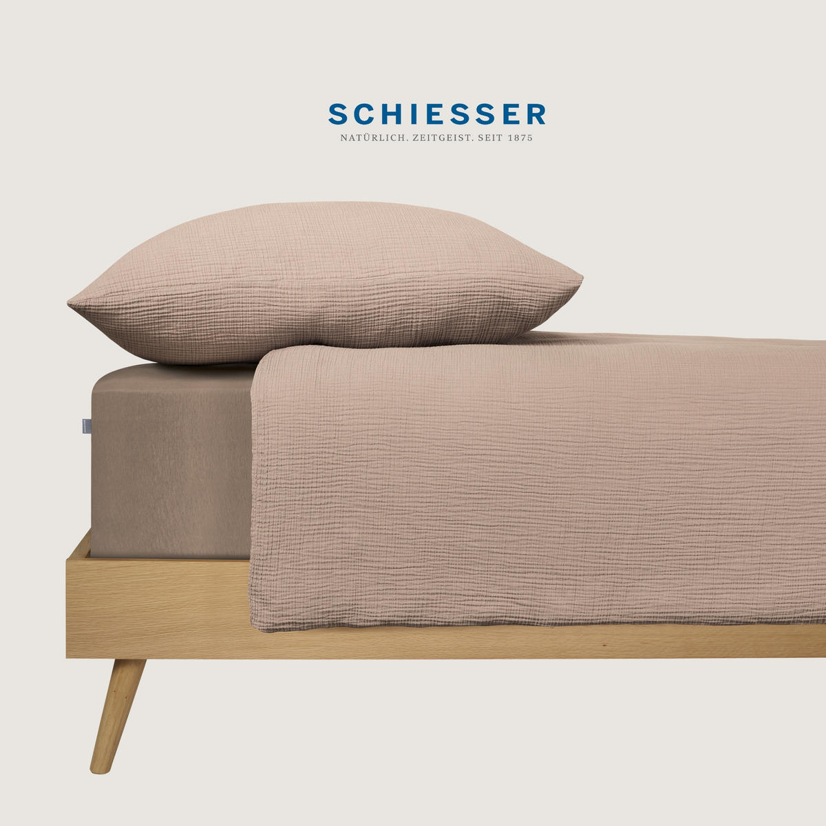 BETTWÄSCHESET Molly - Musselin - 2-teilig - 135 x 200 cm - Taupe - Taupe, Textil (135/200cm) - SCHIESSER