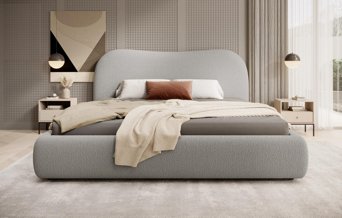 POLSTERBETT SIMSALO Dunkelgrau 140x200 cm - Dunkelgrau/Schwarz, Holz/Textil (140/200cm) - Selsey