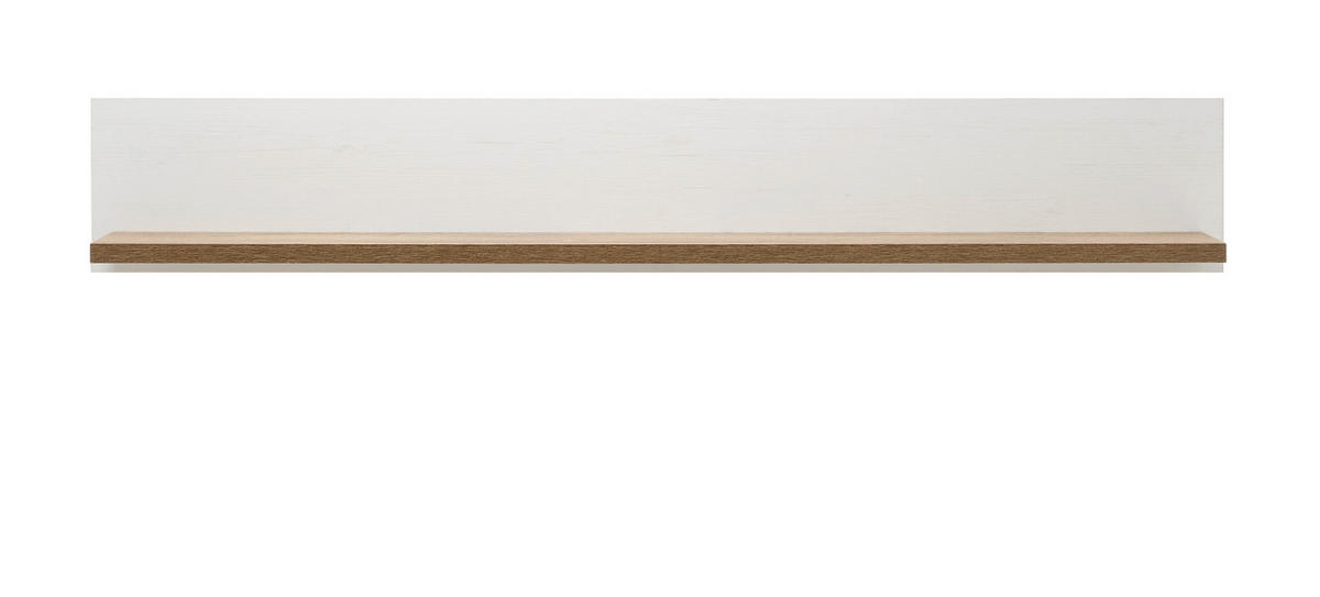 WANDBOARD weiß Pinie, Eiche hell Landhaus, Wandregal 130 cm - Eichefarben/Weiß, Holzwerkstoff (130/20/20cm) - Furn.Design
