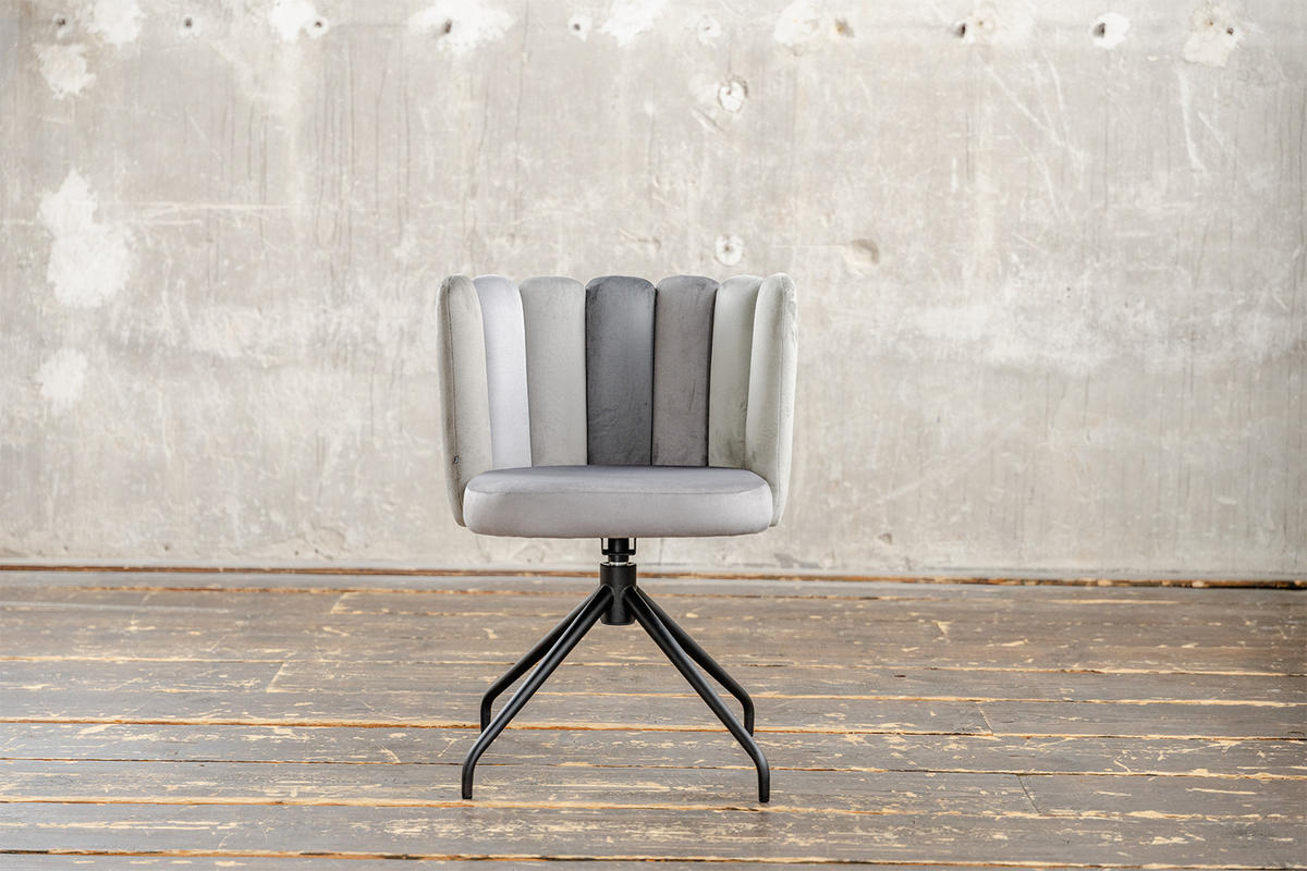 ESSZIMMERSTUHL JADA Grau Velvet Drehbar (360°) - Grau, Kunststoff/Textil (58/79/55cm) - KAWOLA