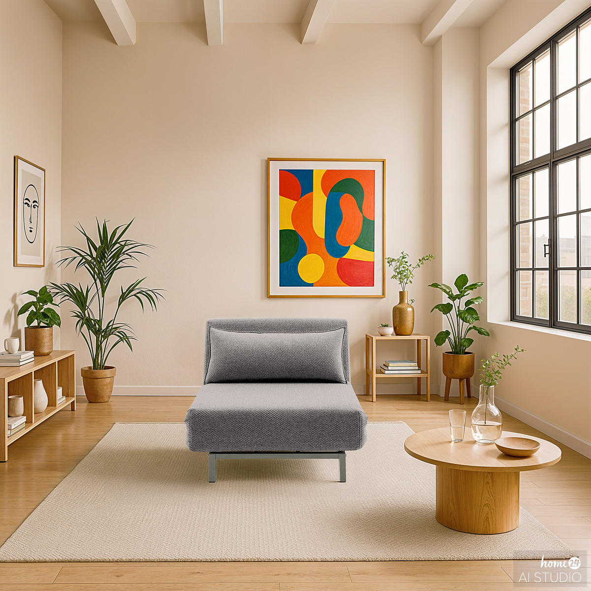 SCHLAFSESSEL - Silberfarben/Grau, Textil/Metall (77/78/85cm) - home24