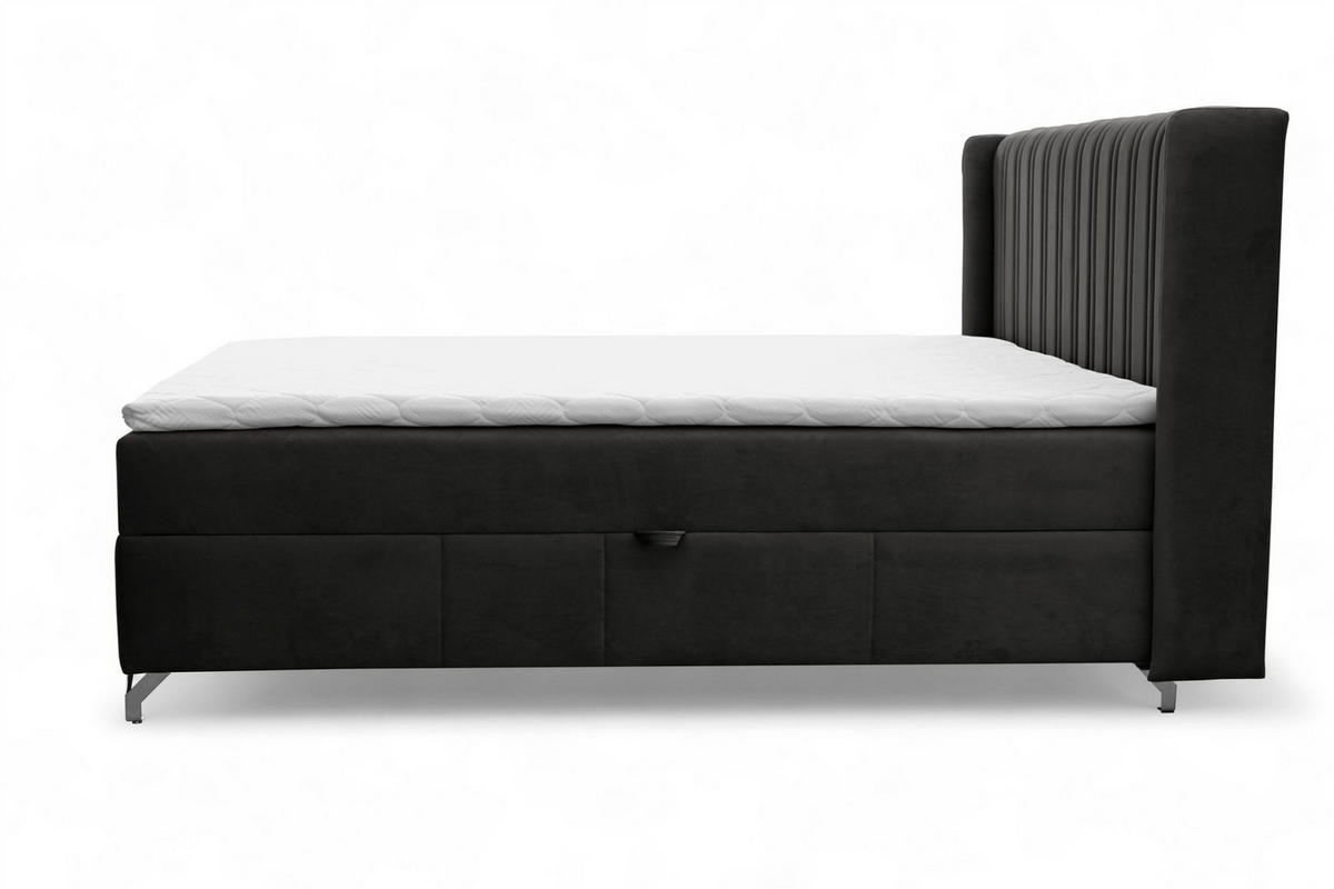 BOXBETT Damien - Schwarz, Holzwerkstoff/Textil (140/200cm) - Fun Möbel